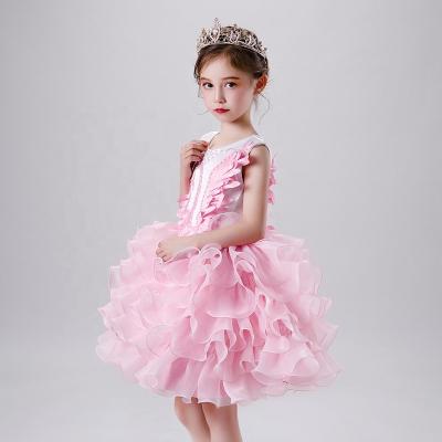 China Children's little host party of the princess dress black swan dress girl piano show sleeveless fluffy costume girl for sale