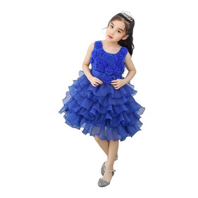 China Amazon Children's Princess Dress Girls Flower Children's Dress Dance Performance Sleeveless Yarn for sale