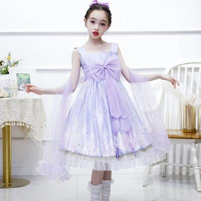 China Anti-wrinkle Girls' Suspender Skirt Children's Fairy Lolita Dress Girl Lolita Chinese Style Breast Length RU Skirt Dress for sale