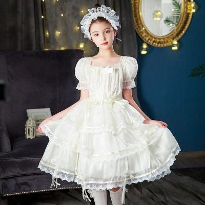 China Anti-wrinkle children's bridesmaid performance girl's formal dress pink wedding party girl's Lolita Dress new for sale