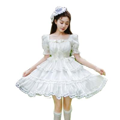 China Anti-Wrinkle Party Stage Performance Dress Short Sleeved Wedding Dress Sweet French Gorgeous Lolita Dress Wedding Lolita Flower OP for sale