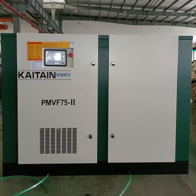 China Air Lubricated 75kw 100HP Permanent Magnet Inverter Two-Stage Screw Air Compressor en venta