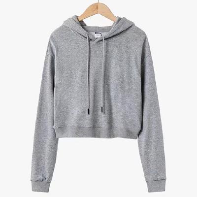 China Waterproof custom cropped hoodies printed embroidery women pullover hoodie 100% cotton customized hoodie low moq for sale