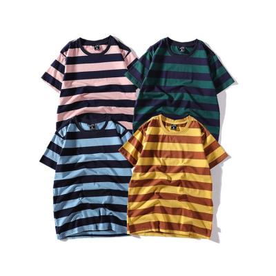 China Anti-wrinkle Summer 2022 Men's Ultra Cotton Short Sleeve T-shirt Striped Oversized T-shirt - Buy Short Sleeve Ultra Cotton T-shirt for sale