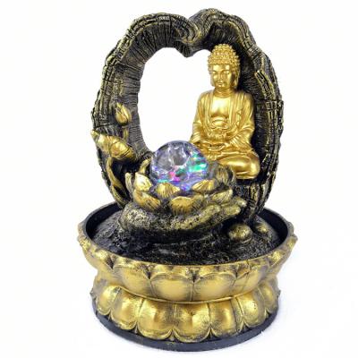 China China Small Statues Of Buddha Resin Fountain Running Water Feature Art And Craft Desktop Decorative Gifts for sale