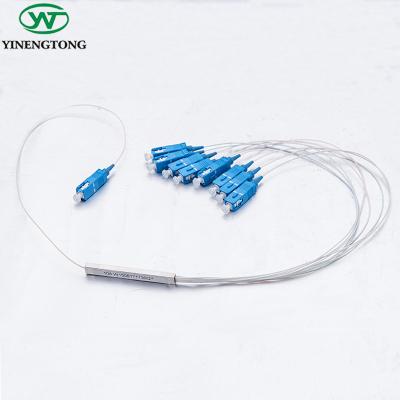 China FTTH FTTB FTTX Network Wholesale 1x8 SC APC 0.9mm Fiber Optic PLC Splitter Waterproof Fiber-Optic-Pigtails for sale