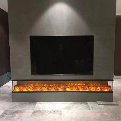 China Hotel Heating Function Modern Flame Heater Recessed Automatic Constant Temperature Built-In Electric Fireplace Inserts for sale