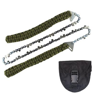 China China Factory Supply Wood Portable Chainsaw With Guard Army Green Umbrella Rope 5.5*5.2*2inch for sale