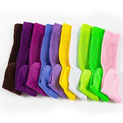 China QUICK DRY long slouch socks for girls unique women crew fluorescent color cotton terry winter thick women slouch socks for sale