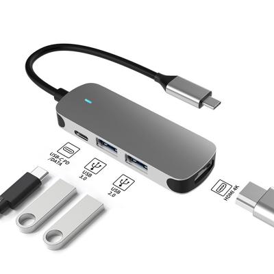 China Aluminum+ABS 4 Ports USB C HUB Type C Adapter to HD 4K 30HZ PD Charge USB 3.0 Splitter Type-C Docking Station For Laptop PC Accessories for sale