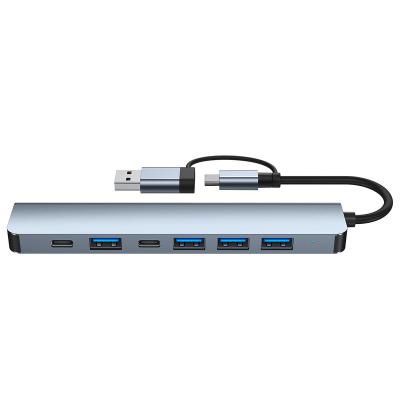 China Aluminum+ABS View larger image Add to Compare  Share Slim Portable Type c to USB3.0 USB2.0 PD HUB 7 Port Multi Splitter Adapter OTG for sale