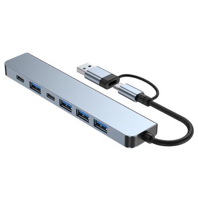 China Aluminum+ABS OEM/ODM 7 in1 Usb C Hub splitter usb data usb3.0 hub adapter docking station Type c 2.0 type-c Data hub For Computer Laptop for sale