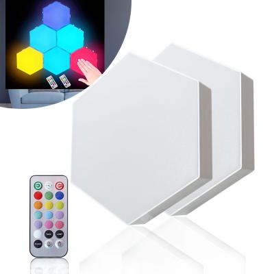 China 2022 New Design Diy Hexagon Color Smart Decorative Hexagon Light Modern Magnetic Touch Hexagon Lights for sale