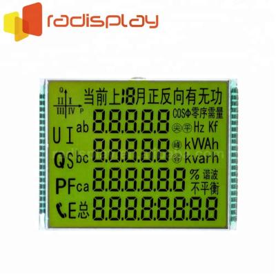 China Yellowish Green Positive Reflective Stn Energy Meter LCD Display 2.7