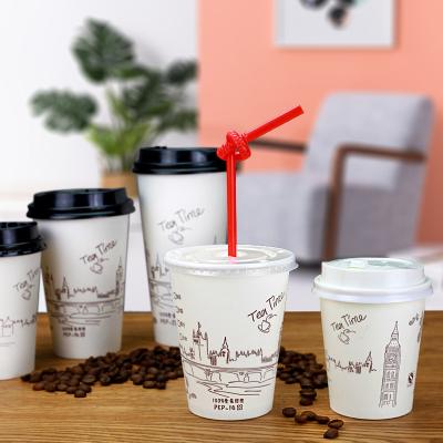 China Wholesale Disposable 16oz PE Coated Custom Paper Cups Paper Coffee Cups for sale