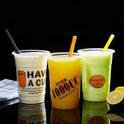 China Bubble Tea Juice Cup Coffee Water Cup Disposable Plastic Food Grade PP Cups Custom Logo Available Plastic Cups For Milk Tea Coffee Bubble Tea for sale