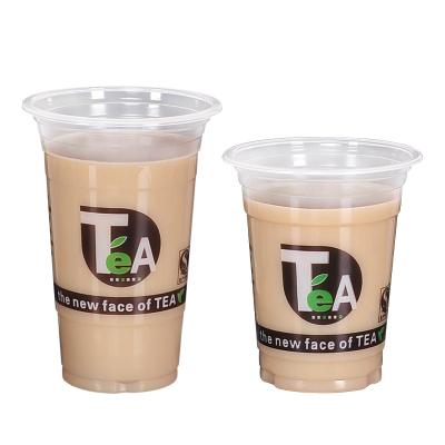 China Food Grade PP Cup Single Wall High Quality Clear Plastic Disposable Custom Logo Printed Mug For Juice Coffee Ice Cream Bubble Tea for sale