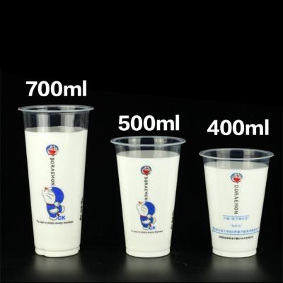 China Disposable Beverage Cups Disposable Cold Milk Tea Smoothie Plastic Cup for sale