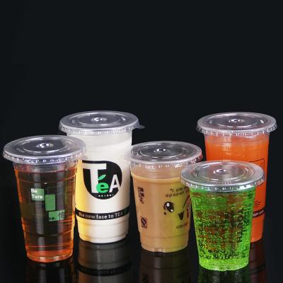 China Single Wall High Quality Food Grade pp Plastic Juice Cup 12oz 14oz 16oz 22oz for sale