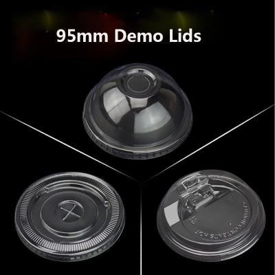 China Non Spill 95mm Clear Plastic Dome Lid For Disposable PP Plastic Cup for sale