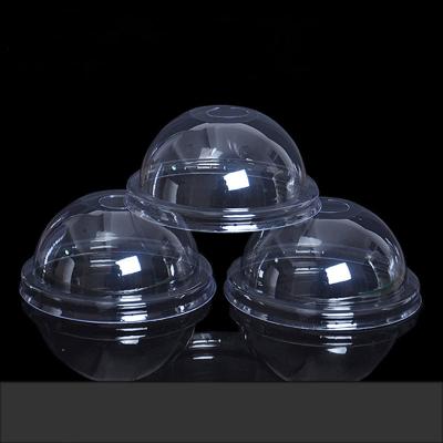 China Non Puddle PET Transparent Demo Lids For Cup Bubble Tea Cup Plastic Milk Tea Cup for sale