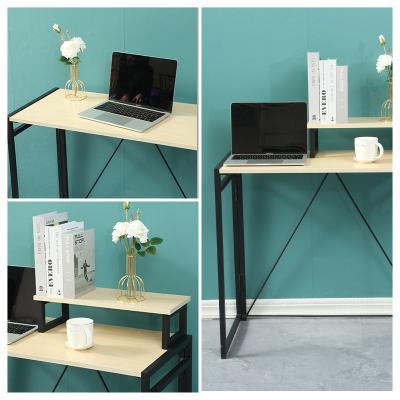 China Sustainable modern white computer desk with storage shelves study table for sale