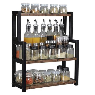 China Viable Contemporary Kitchen Table Divider Three Tier Spice Organizer Storage Rack for sale