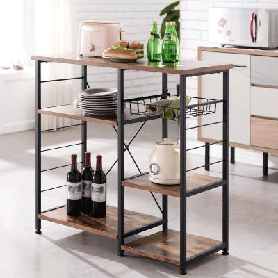 China Factory Price Durable Custom Rustic Wooden Kitchen Food Cart Wine Glass Rack Kitchen Furniture Storage Racks Racks for sale