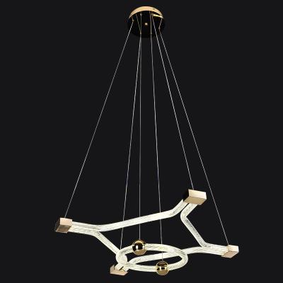 China Factory Good Price Single Earrings Morden Porcelain Pendant Lighting Led Modern Chandeliers 360 Degree Light Acrylic Chandelier for sale