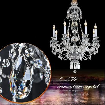 China Classic Classic K9 Glass Tube Crystal Candle Chrome Crystal Chandelier for sale