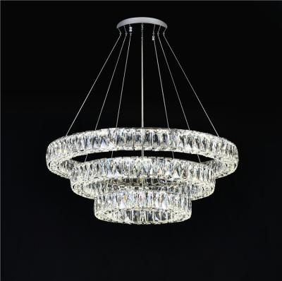 China Factory Direct Sales Modern Stainless Steel K9 Crystal Chandelier Lighting LED Modern Crystal Chandelier for sale