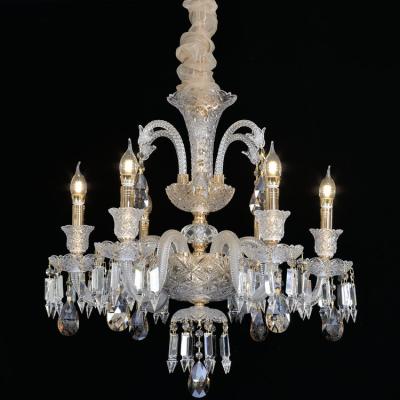 China New European Style Baccarat Chandelier Gold Led Long Hotel Crystal Chandelier Lighting Crystal Ceiling for sale