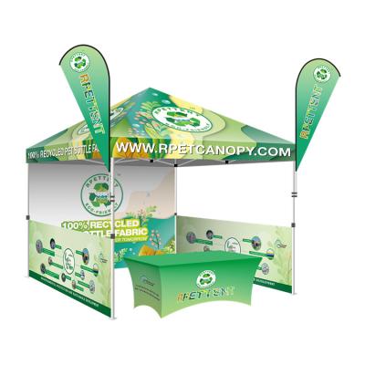 China Eco-friendly Custom Dye-Sublimation Color Printing 100% Recycled PET Tent RPET Eco-friendly Tent For Exhibition for sale