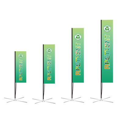 China Custom Printing Eco-Friendly Rectangular PET Flag RPET Rectangular Banner Durable 100% Recycled for sale