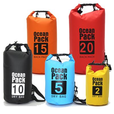 China Outdoor Camping Hiking Traveling Outdoor Sport Floating Custom Waterproof Ocean Pack PVC Dry Bag Light Weight Large Capacity Logo Dry Bag With Adjustable Strap for sale