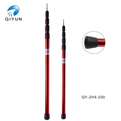 China QIYUN 4 Section 250CM Eco-friendly Adjustable Pole Tent Eco-friendly Telescopic Aluminum Tent Pole for sale