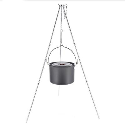 China Factory Wholesale Easy Carry 4-6 People Picnic Cooking Tourism 4L Fishing Camping Pot Cookware Outdoor Tableware Hanging Pot Pan for sale