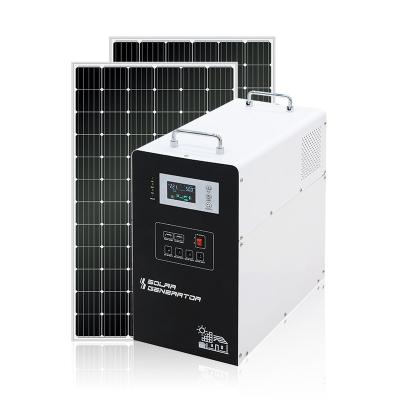 China All in one mini hybrid solar generator off portable solar hybrid all on grid generator 220v on one solar generator 1000w 500w 300w for solar panel for sale