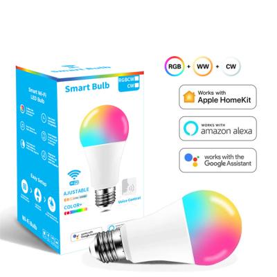 China Hotel Smart Life RGBCW Smart LED Bulb Wifi Bulb Apple HomeKit Siri Voice Control Smart Light Bulb for sale