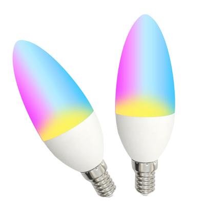 China Hotel E27 7W Tuya Voice Control WiFi Bulb Lamp Alexa Google Home LED Candle Light Bulbs Smart Dimmable Zigbee Smart Bulbs for sale