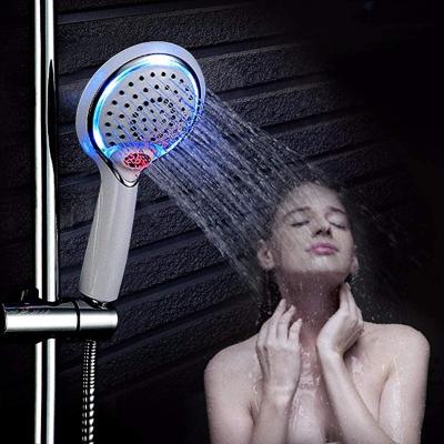 China Temperature Control 3 Diverter LED Colorless Changing Digital Temperature Display Shower Head for sale