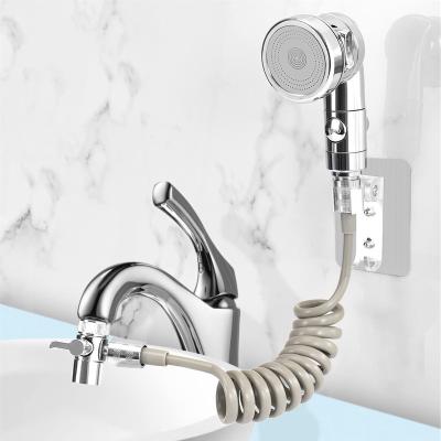 China Without Switch Basin Faucet Hand Shower Sink Shower Hose Sprayer External On&Off Stop Water 3 Function Shower Head for sale