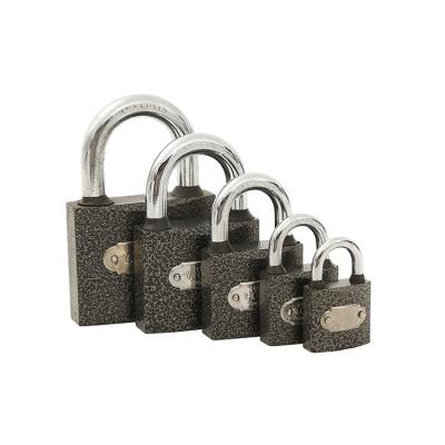 China Super Heavy Duty Padlock Steel Ring Black Painted Iron Quality Security Rubber Padlock for sale