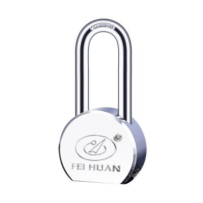 China Amazon candado chrome plated standard hardened shackle round 65mm solid steel padlock with 3 keys cylindrical stainless steel padl DSL465 for sale