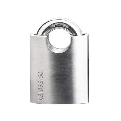 China 304 stainless steel half shackle amazon candado padlock armored lockout security key square waterproof padlock for sale