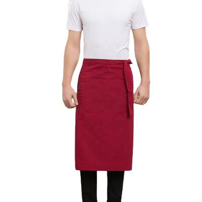 China Washable Custom Logo And Printing Waist Apron For Kitchen Restaurant Cafe Waiter Apron for sale