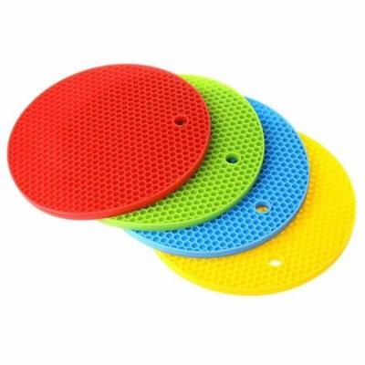 China Non Slip Heat Resistant Kitchen Round Non Slip Eco-friendly Wholesale Custom Silicone Pot Holder for sale