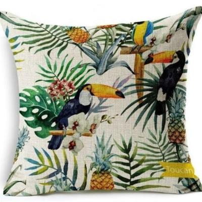 China Anti-Static Wholesale Tropical Velvet And Plants Digital Printing Decorative Cushion Cover for sale