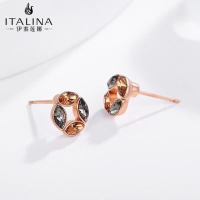 China YE10002 Factory Wholesale High Quality Crystal Alloy Stud Earring With Post s925 Classic Brass Jewelry For Women for sale