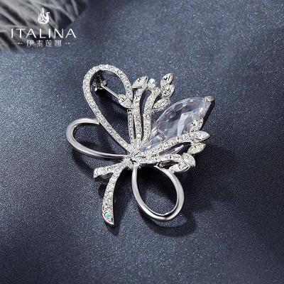 China Hot Sale Shiny Brooch Pin Accessories Jewelry Crystal Flower Alloy Women Charm Factory Vintage High Quality YB10003 for sale